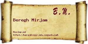 Beregh Mirjam névjegykártya